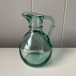 Vintage Small Green Glass Pitcher